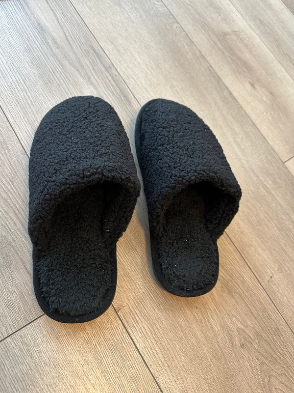 Vyriškos šiltos šlepetės su minkštu pamušalu, juodos