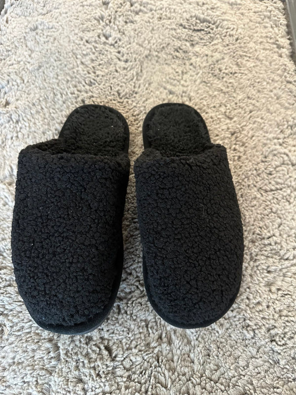 Vyriškos šiltos šlepetės su minkštu pamušalu, juodos