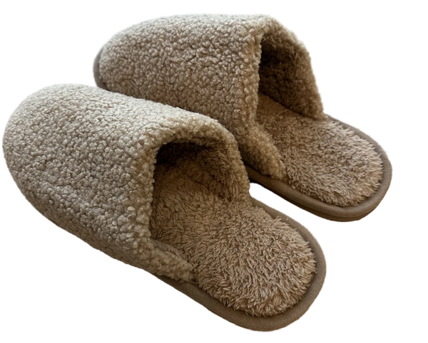 Vyriškos šiltos šlepetės su minkštu pamušalu, smėlio spalvos