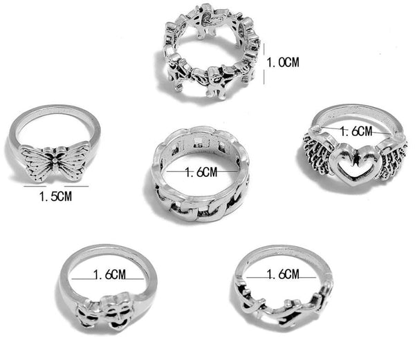 Žiedų rinkinys HIT, 6 vnt.