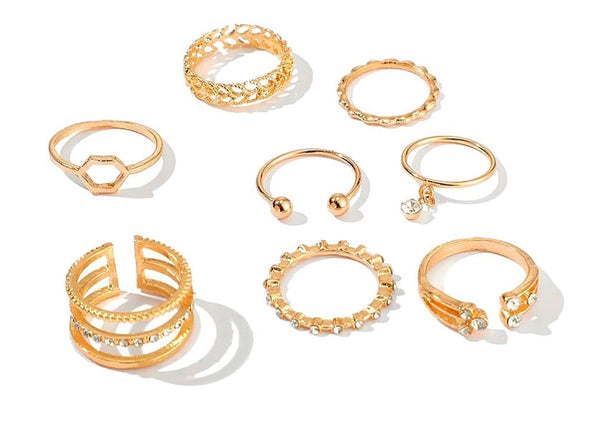 Žiedų rinkinys HIT - 8 vnt.