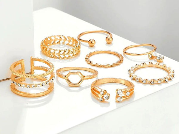 Žiedų rinkinys HIT - 8 vnt.