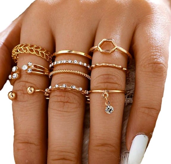 Žiedų rinkinys HIT - 8 vnt.