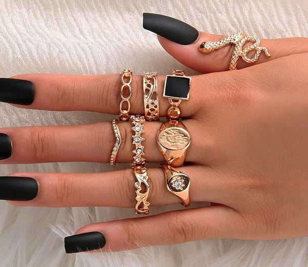 Žiedų rinkinys HIT, 9 vnt.