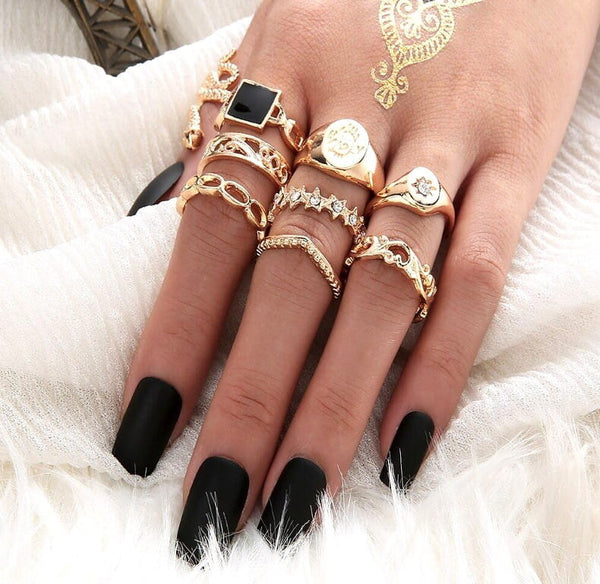 Žiedų rinkinys HIT, 9 vnt.