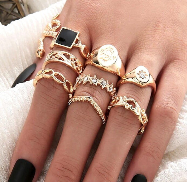 Žiedų rinkinys HIT, 9 vnt.