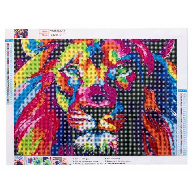 Deimantinio siuvinėjimo mozaikos rinkinys 5D liūtas
