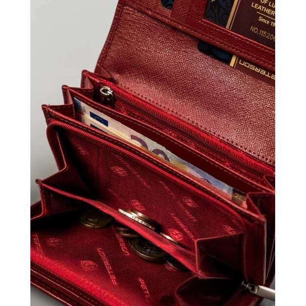 Didelė moteriška piniginė Peterson D22, raudona