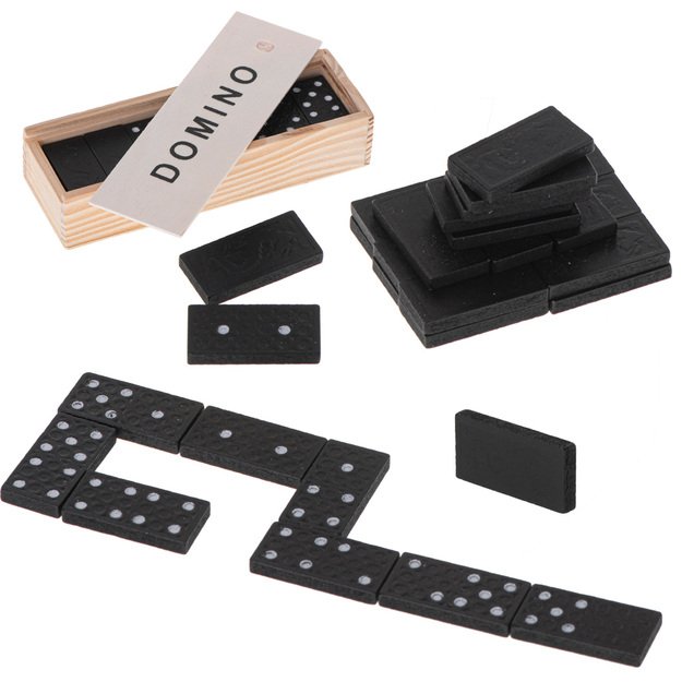 Domino medinių kaladėlių šeimos žaidimas + dėžutė