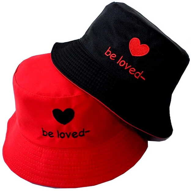 Dvipusė kepurė bucket hat M4, raudona-juoda