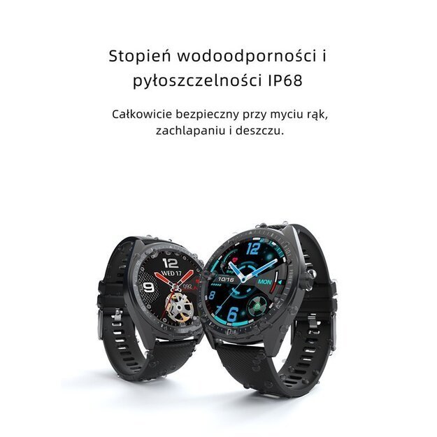 Išmanusis laikrodis Smartwatch G. Rossi SW011-1 juodas + papildoma apyrankė (zg314a)