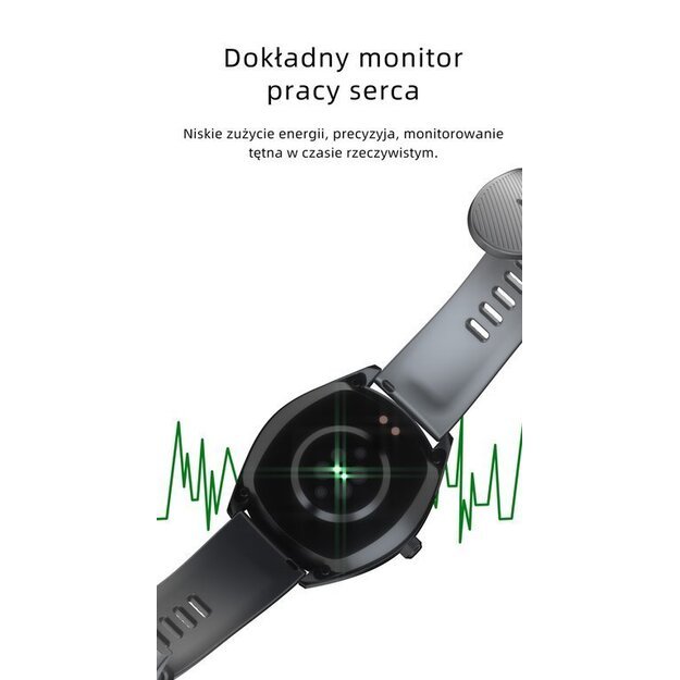 Išmanusis laikrodis Smartwatch G. Rossi SW011-1 juodas + papildoma apyrankė (zg314a)