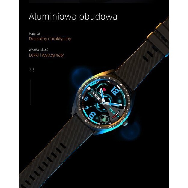 Išmanusis laikrodis Smartwatch G. Rossi SW011-1 juodas + papildoma apyrankė (zg314a)