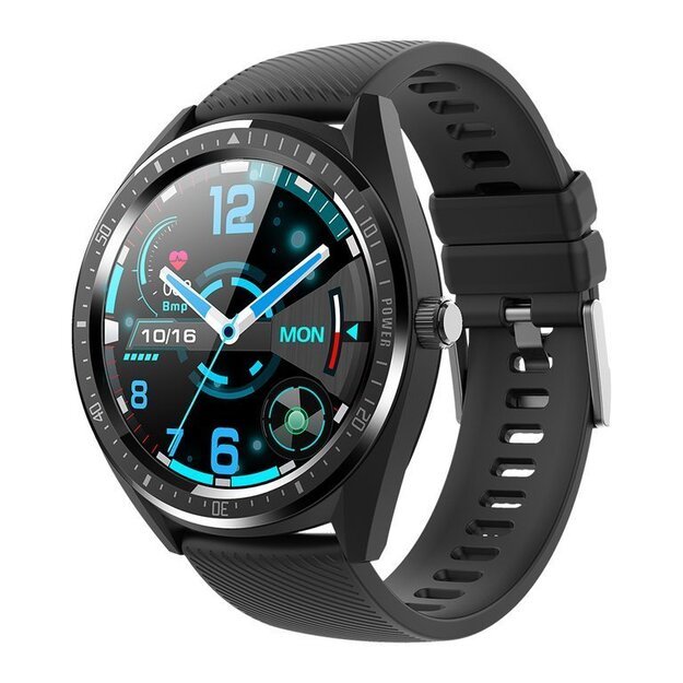 Išmanusis laikrodis Smartwatch G. Rossi SW011-1 juodas + papildoma apyrankė (zg314a)