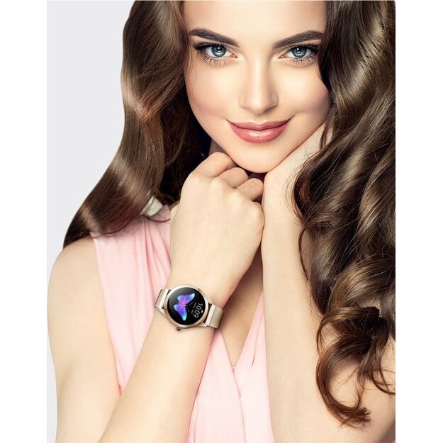 Išmanusis laikrodis Smartwatch G. Rossi SW017-2 auksinis/baltas (zg327h)