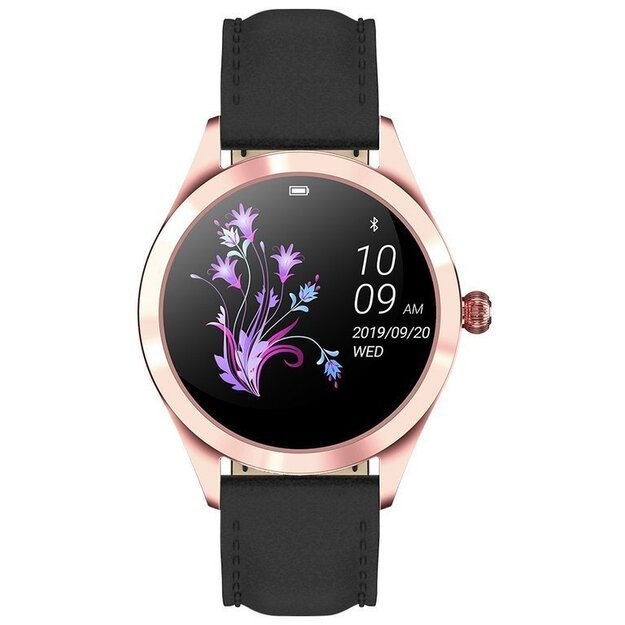 Išmanusis laikrodis Smartwatch G. Rossi SW017-6 rožinis auksas/juodas (zg327f)