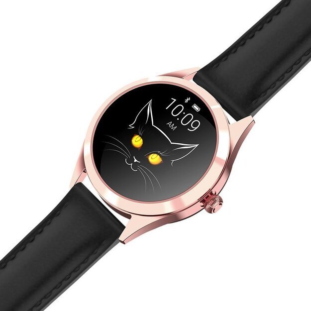 Išmanusis laikrodis Smartwatch G. Rossi SW017-6 rožinis auksas/juodas (zg327f)