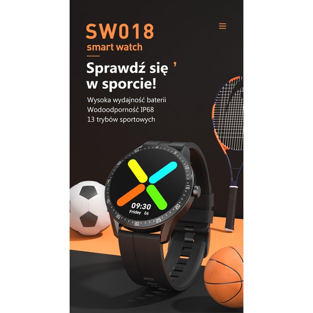 Išmanusis laikrodis Smartwatch G. Rossi SW018-2 sidabrinis/pilkas (zg335b)