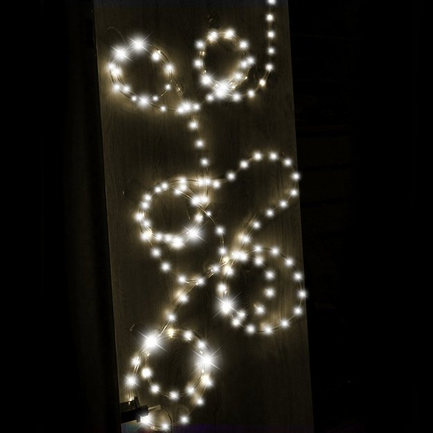 LED lempučių girlianda 10m 100LED šaltai balta