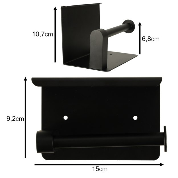 Lipnus pakabinamas tuoletinio popieriaus laikiklis 14,3 cm x 10,7 cm x 9,2 cm SC43 juodas