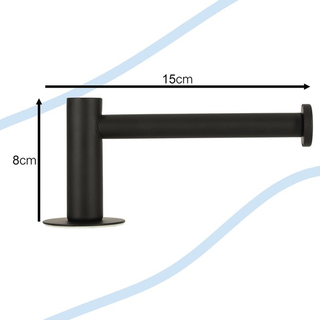 Lipnus pakabinamas tuoletinio popieriaus laikiklis 15 cm x 8 cm SC43 juodas