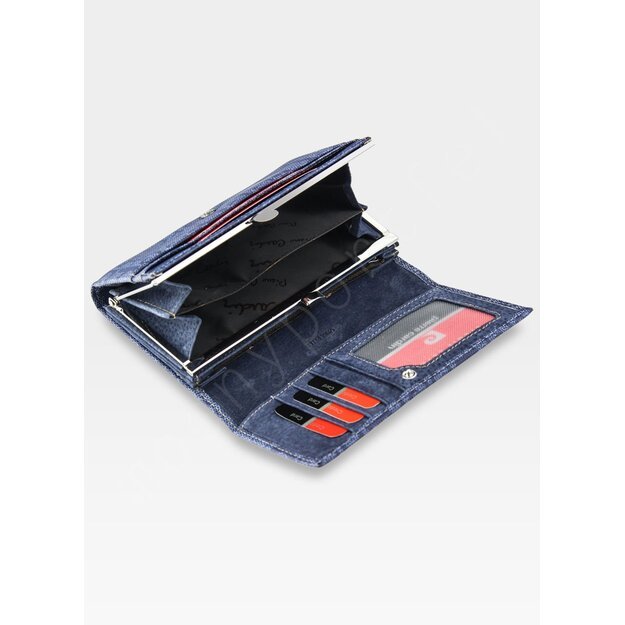 Moteriška odinė piniginė Pierre Cardin PSP87 mėlyna