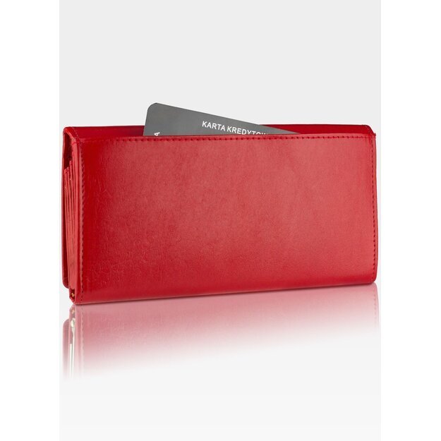 Moteriška odinė piniginė STEVENS Z03-063M raudonos spalvos su RFID apsauga