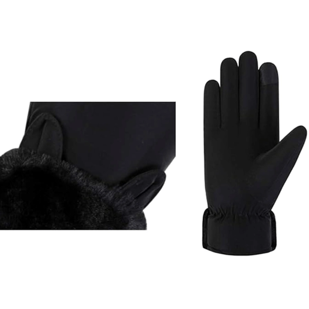 Moteriškos žieminės pirštinės R48, juodos