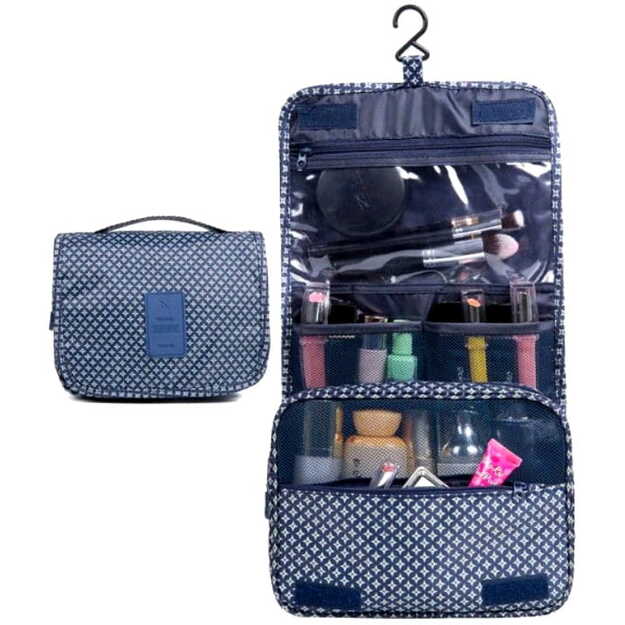 Pakabinamas kelioninis kosmetikos krepšys E41, mėlyna