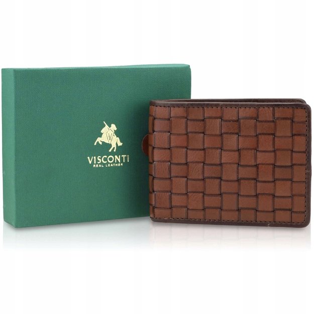 Vyriška natūralios odos piniginė Visconti PT-105, ruda