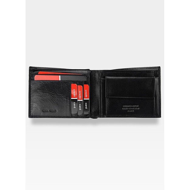 Vyriška odinė piniginė Pierre Cardin Classic 8806 juodos spalvos