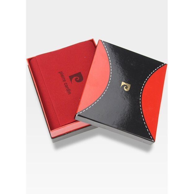 Vyriška odinė piniginė Pierre Cardin Tilak29 8818 juoda+raudona