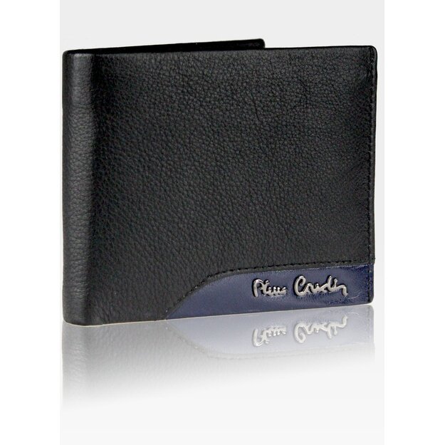 Vyriška odinė piniginė Pierre Cardin Tilak34 8824 juoda + mėlyna