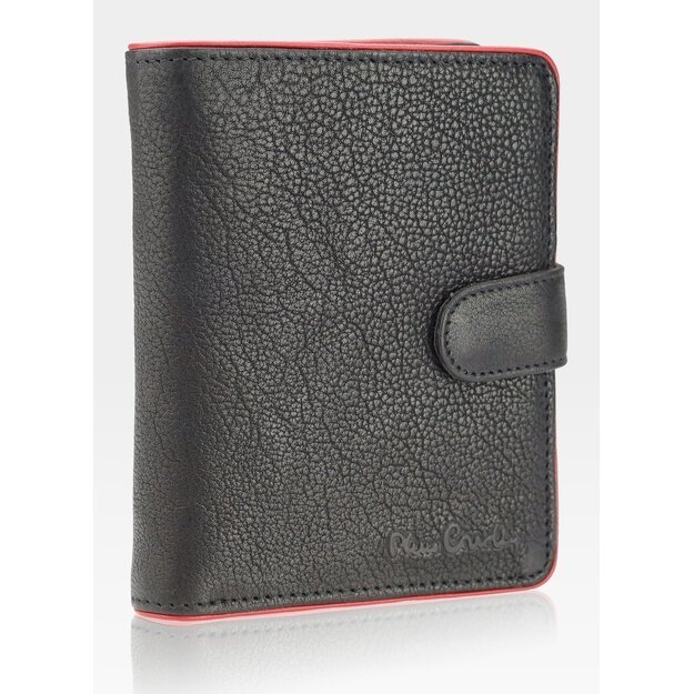 Vyriška odinė piniginė Pierre Cardin Tumble 326A RFID juoda + raudona
