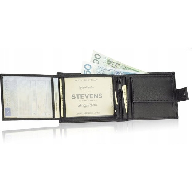 Vyriška odinė piniginė STEVENS RFID