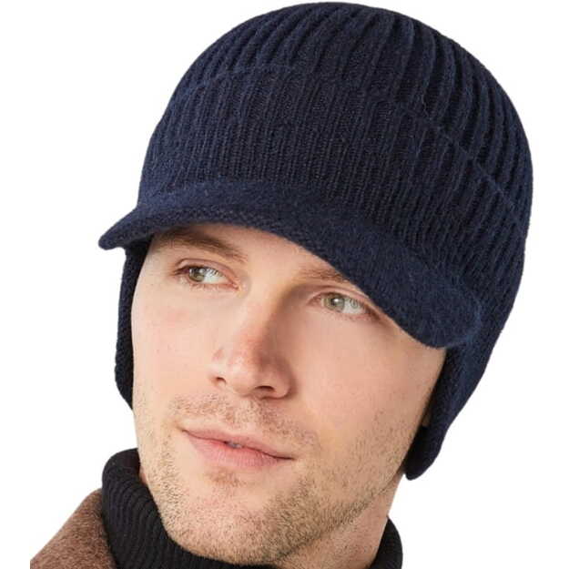 Vyriška žieminė kepurė R64, mėlyna