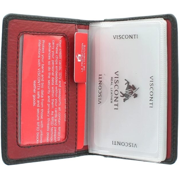 Vyriškas kortelių dėklas Visconti VSL-24 Blk/Red