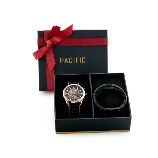 Vyriškas laikrodis Pacific - dovanų rinkinys ZY88C