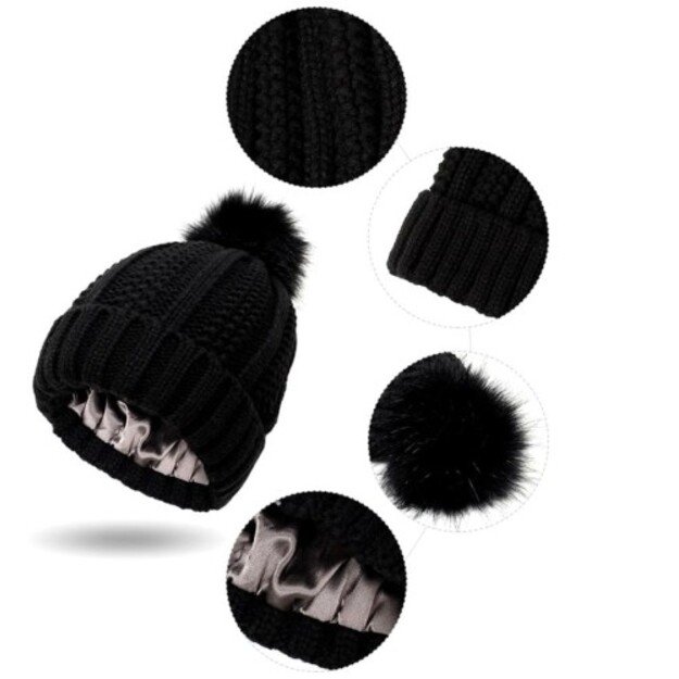 Žieminė kepurė moterims FD65 juoda