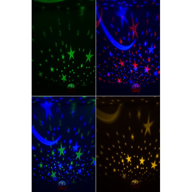 Žvaigždžių projektoriaus naktinė šviesa 2in1 USB mėlyna