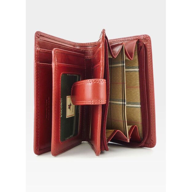Moteriška odinė piniginė Visconti MZ11 red, raudona